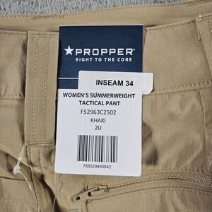 NEW Propper Lightweight Tactical Pants Women Khaki Size 2 Inseam 34